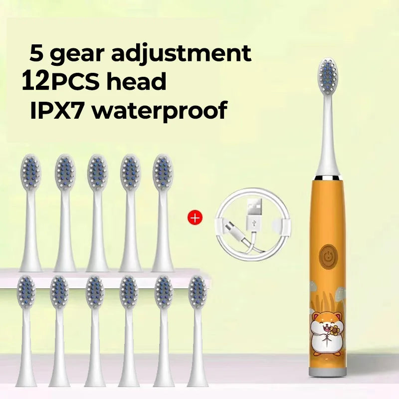Children Rechargeable Sonic Toothbrush  With Replacement Head