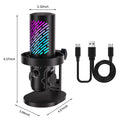 Tenlamp RGB USB Streaming Microphone ,Professionl Computer Condenser Mic For PC Mac Recording YouTube Podcasting Gaming Laptop Desktop