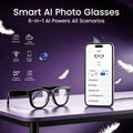 Smart AI photo glasses with 200W pixels, equipped with a camera and video glasses