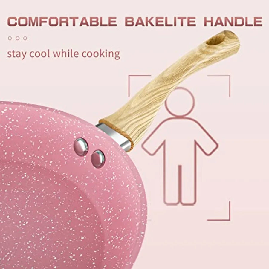 Nonstick Egg Pan for Kitchen Use, Stone-Coated Aluminum, Black, PFOA-Free and Induction Compatible