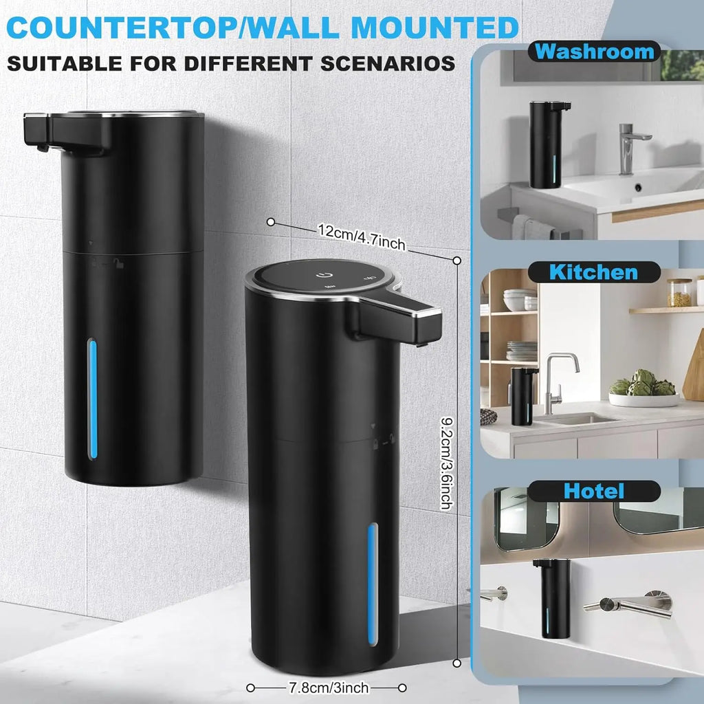 Touchless Soap Dispenser USB Rechargeable with 4-Level Adjustable Wall Mount