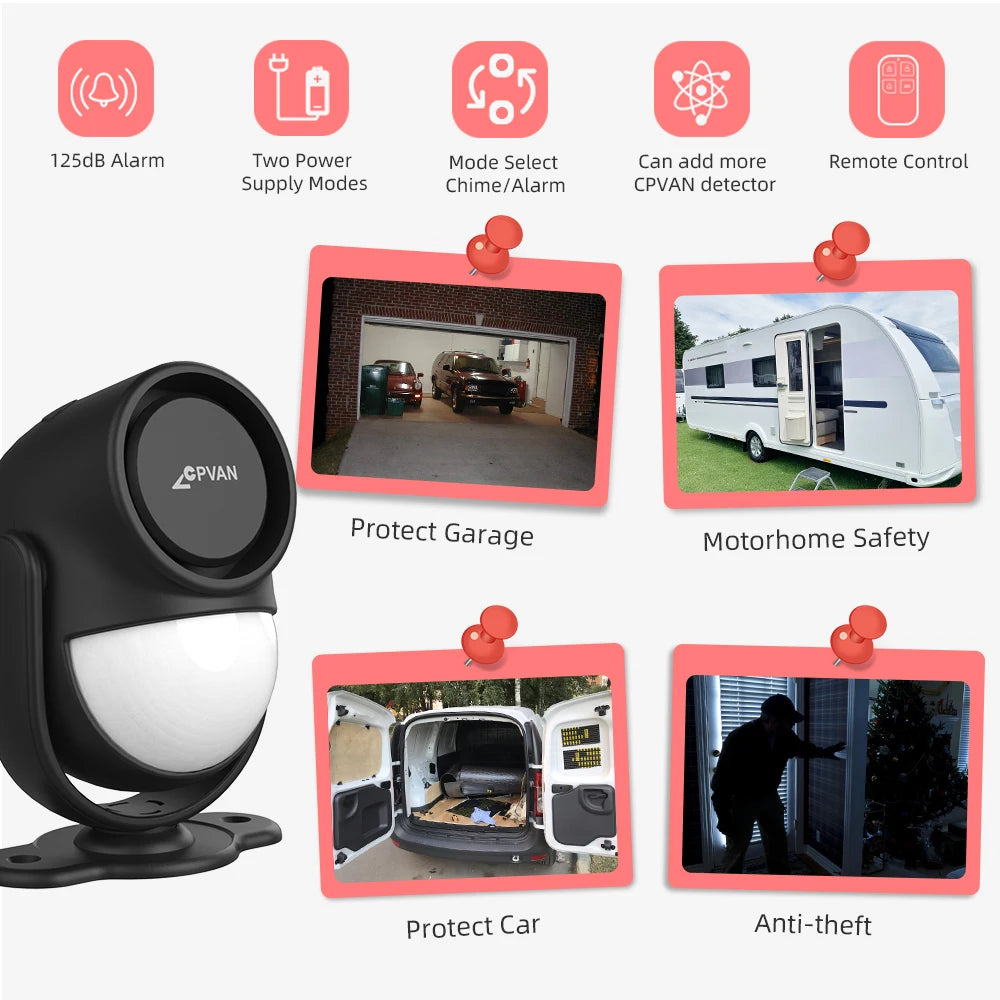 Motion Sensor Security Alarm with Remote Control Home