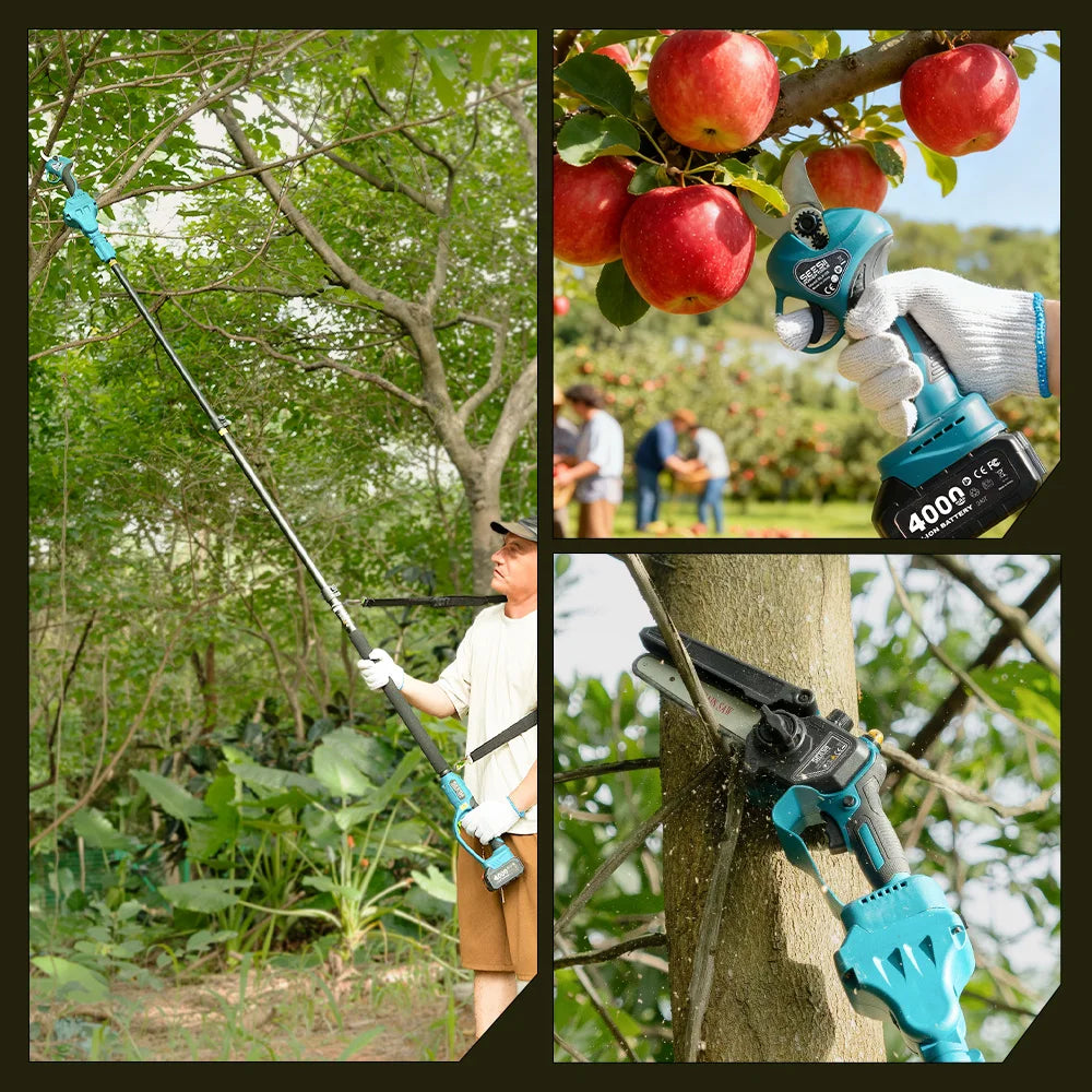 Seesii 3-in-1 Branch Scissors Electric Chainsaw Garden Pruning Tools For Makita 18V Battery Pin