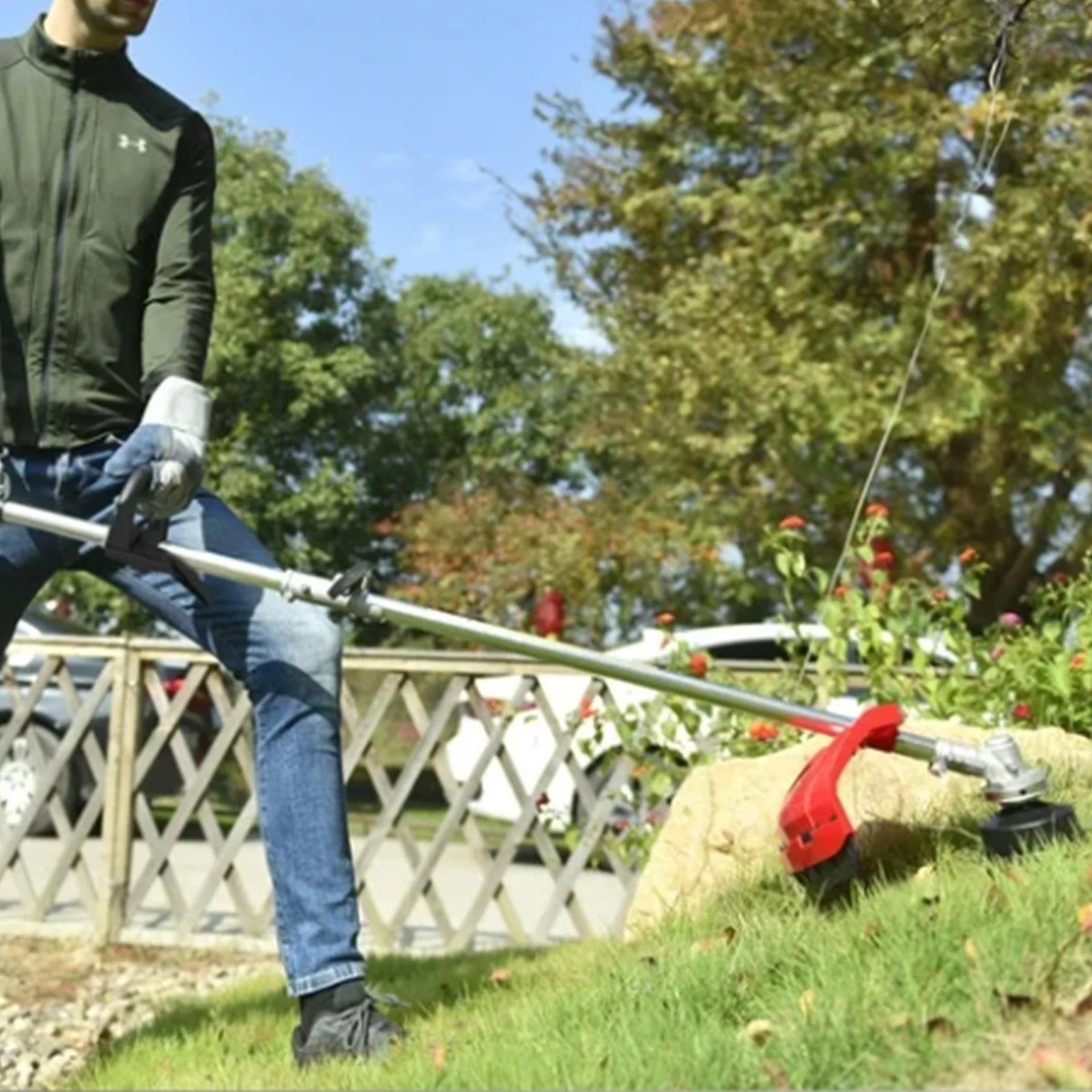 4-Stroke Gas Cordless Weed Wacker 15lb Light High-Power for Lawns and Garden Care
