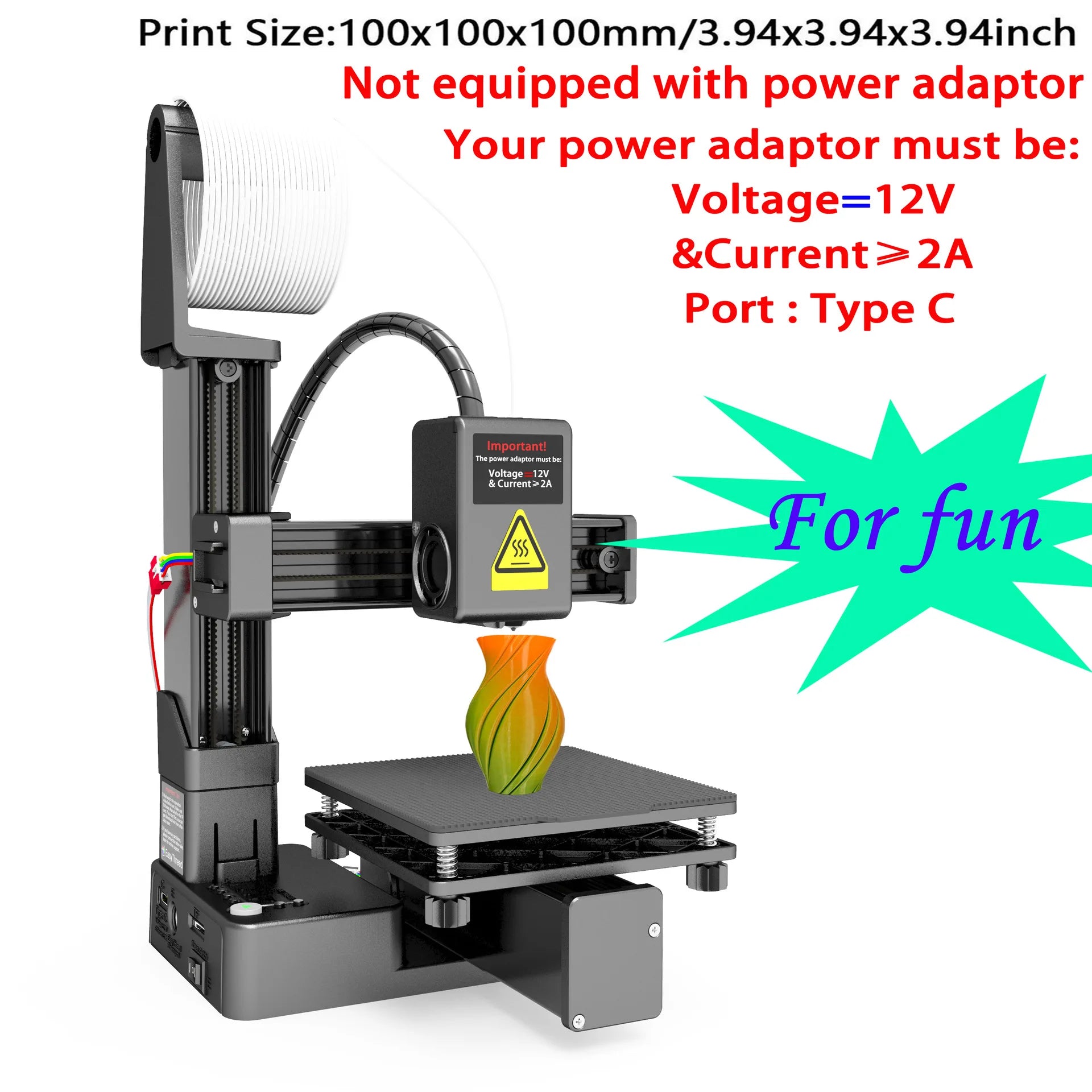 3D Mini Desktop Printing Machine Compatible with PLA TPU 1.75mm Filament