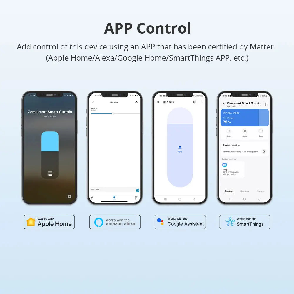 Electric Sliding Curtain Track with Smart Motor / Support HomeKit SmartThings Alexa Google Home APP
