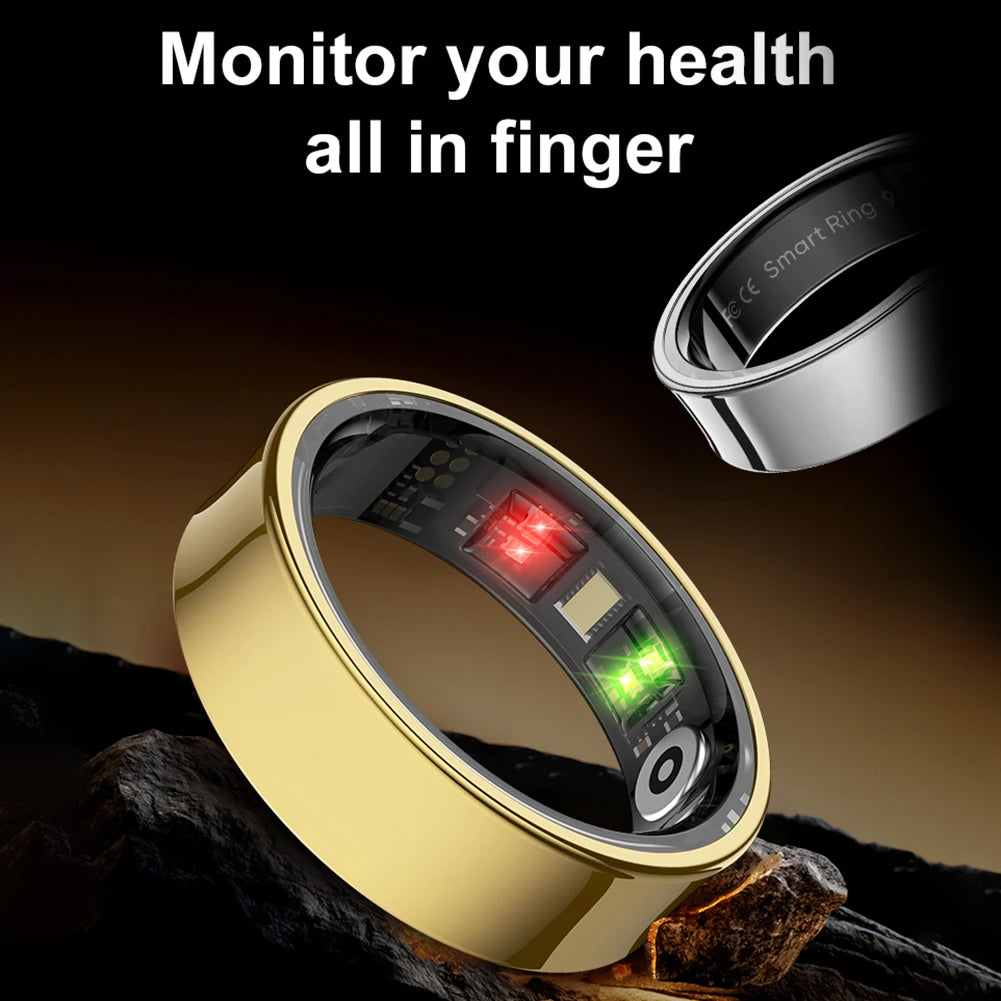 R09 Smart Ring ,Heart Rate Blood Oxygen Sleep Monitor w/ Charging Case