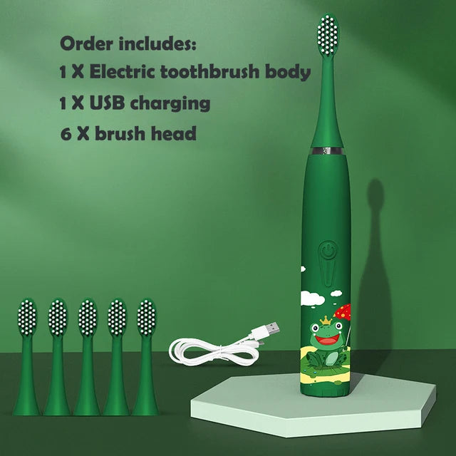 Children Rechargeable Sonic Toothbrush  With Replacement Head