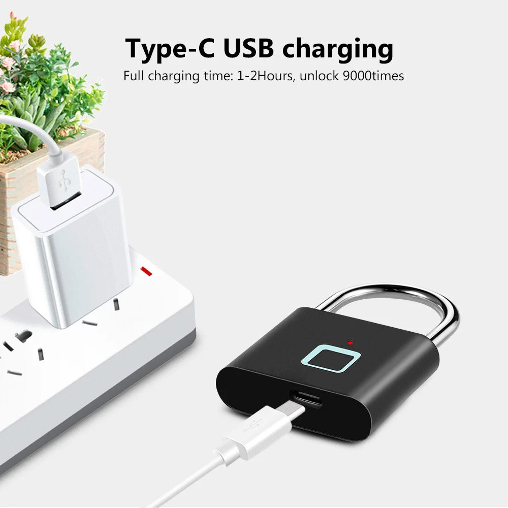 KERUI Keyless USB Charging Fingerprint Smart Waterproof Padlock