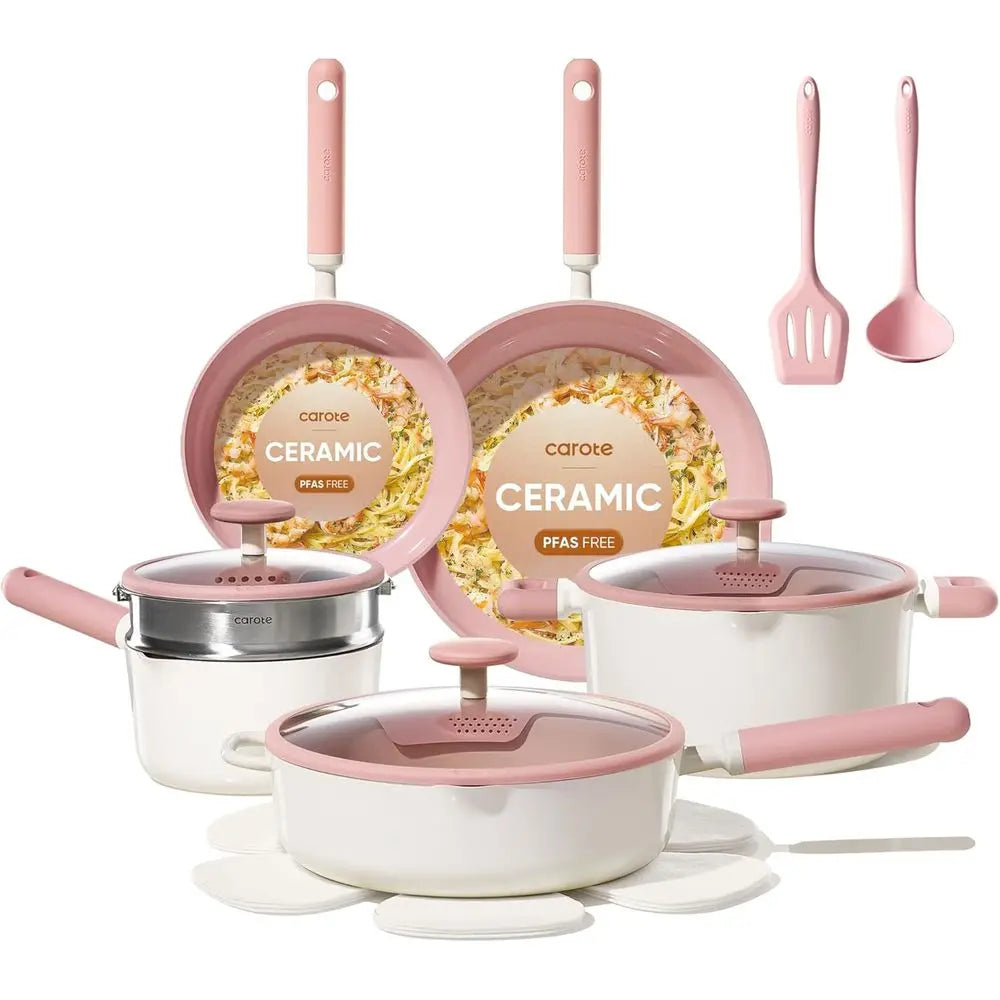 15-Piece Nonstick Cookware Set, Non-Toxic, Dishwasher Safe