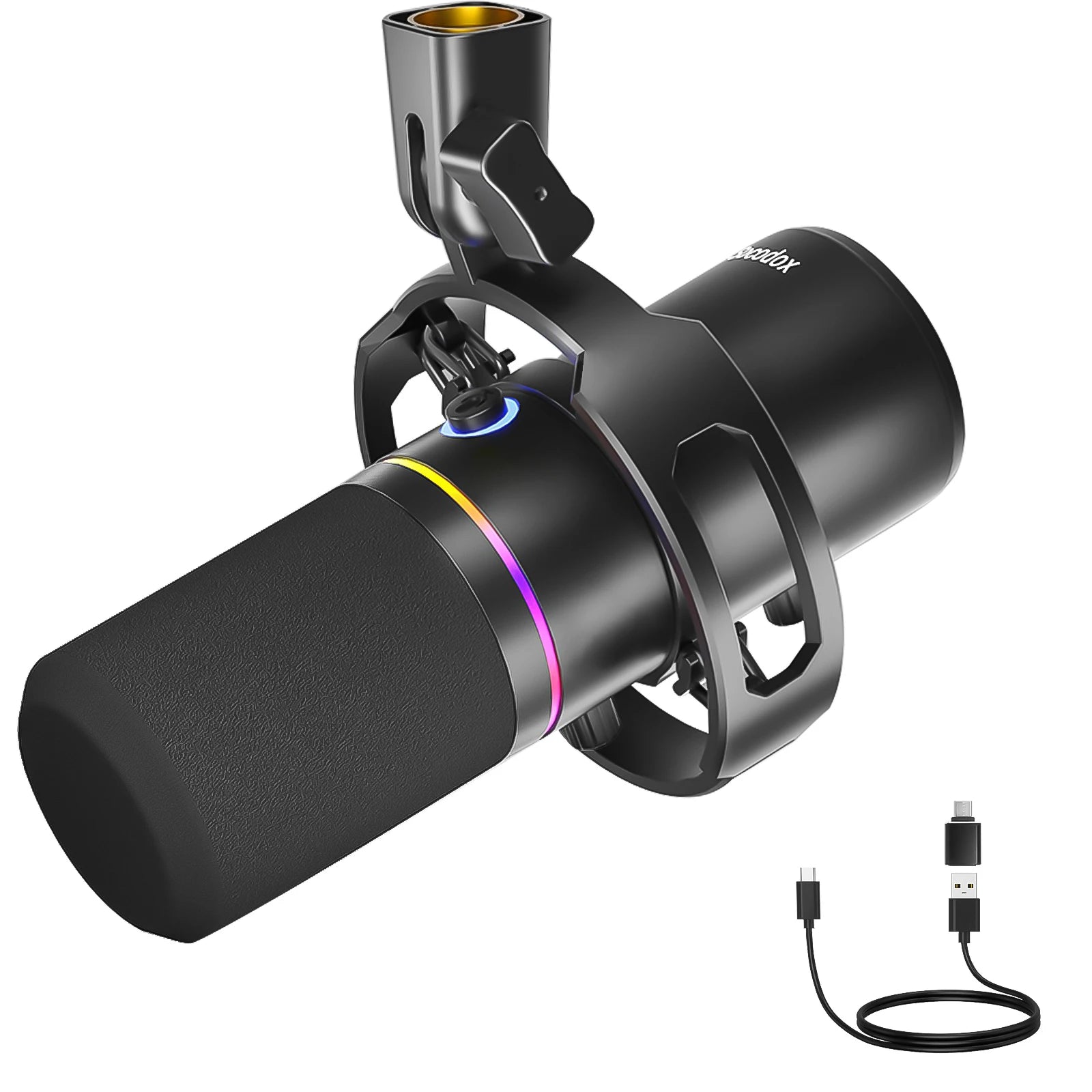Dynamic Microphone Kit, podcast microphone with noise reduction, gaming microphone equipped with boom arm, featuring mute button