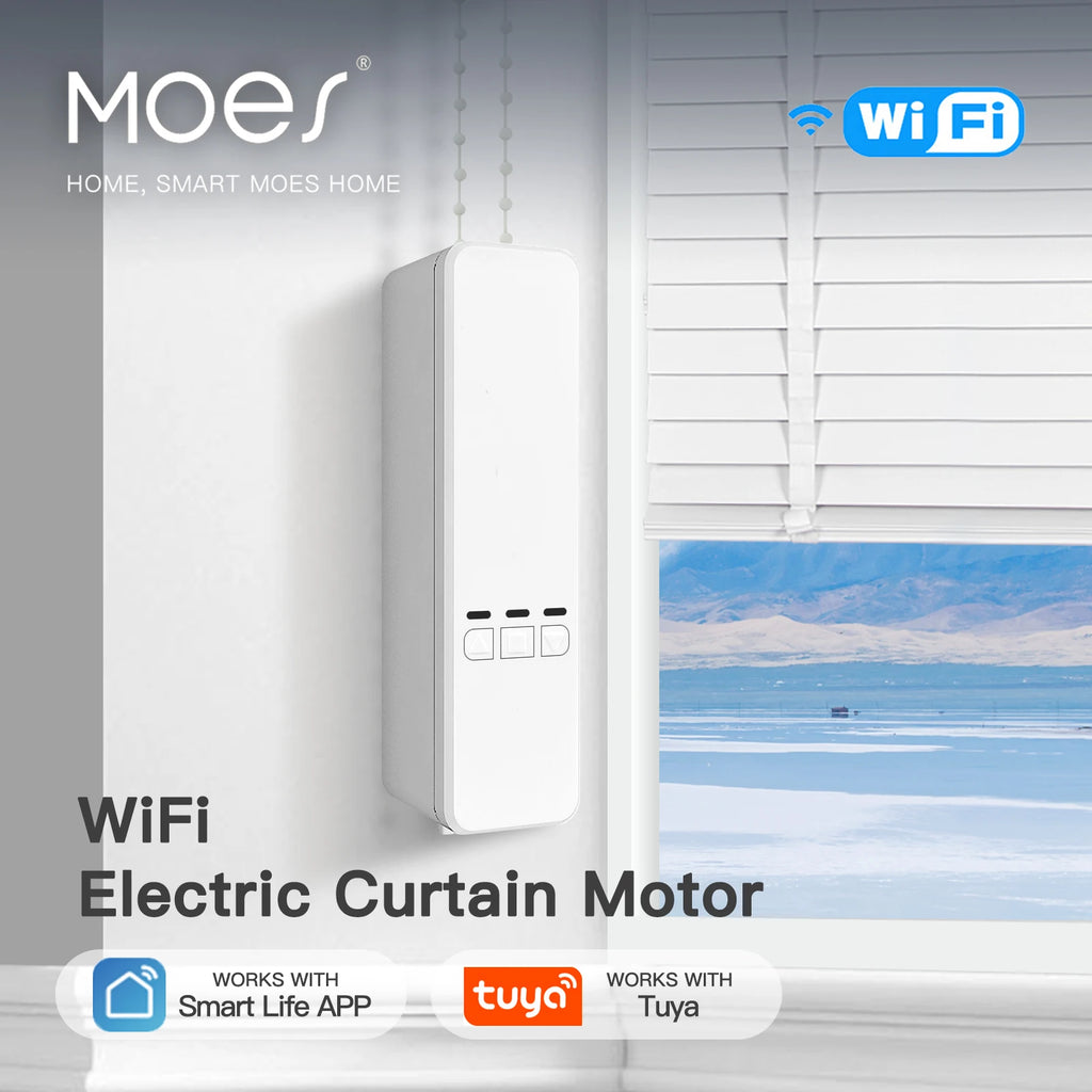 MOES Tuya Smart Motor Electric Chain Roller Blinds Shade Shutter Drive RF Remote Kit Smart Life App via Alexa/Google