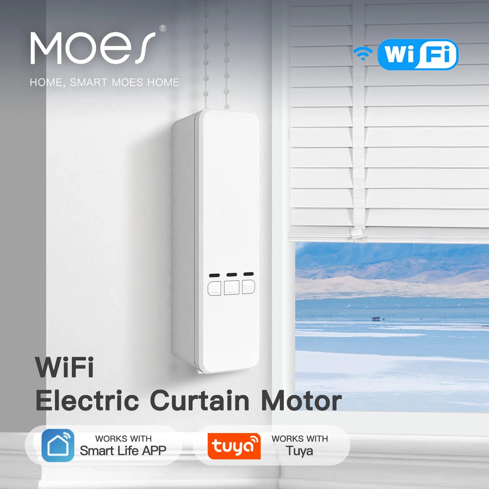 MOES Tuya Smart Motor Electric Chain Roller Blinds Shade Shutter Drive RF Remote Kit Smart Life App via Alexa/Google