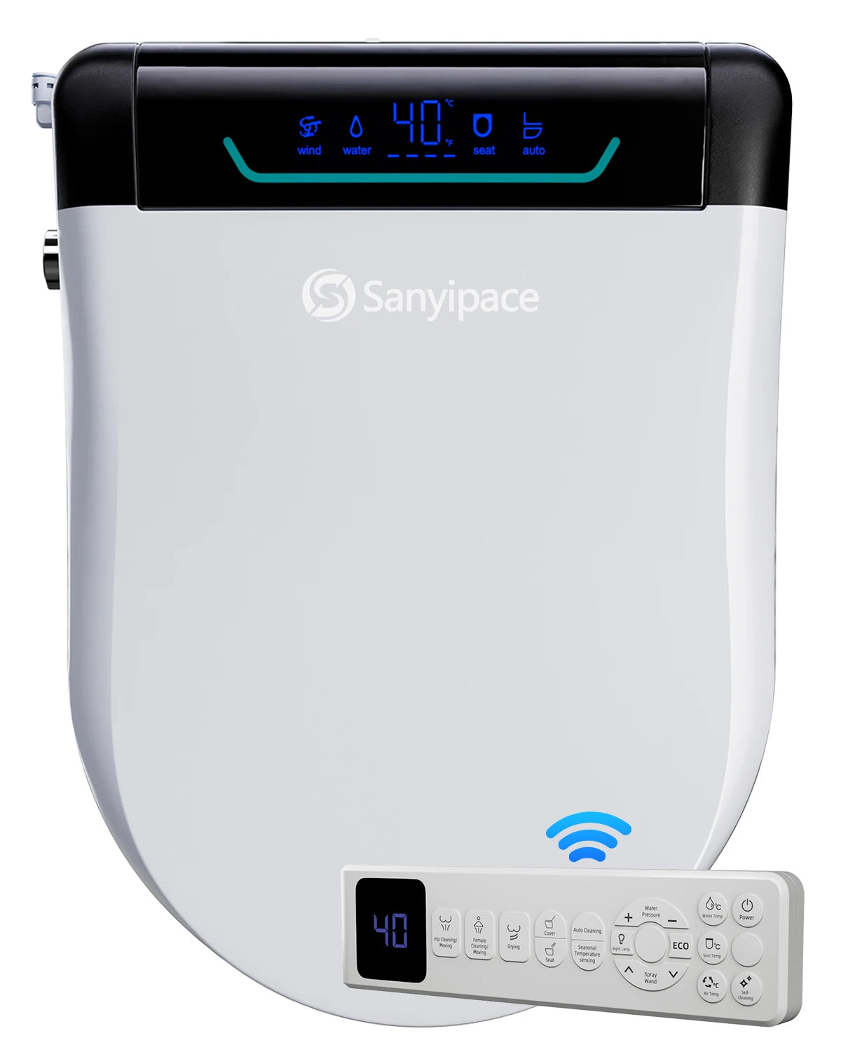 Elongated Smart Toilet Seat with Air Dryer, Night Light And Remote Control for Enhanced Bathroom Experience