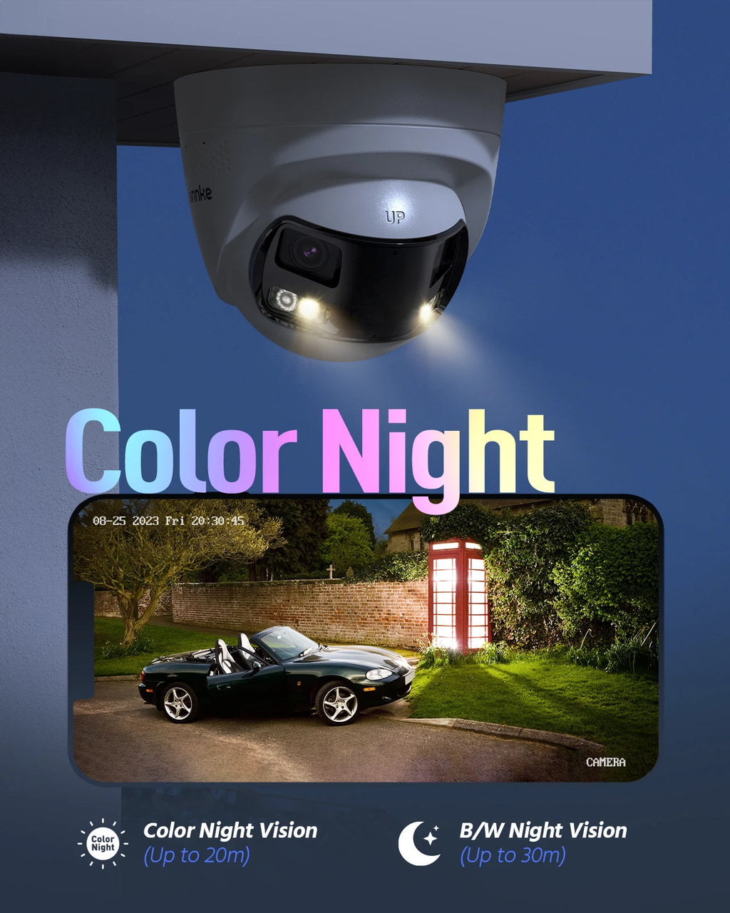 Dual Lens Wide View Outdoor Video Security