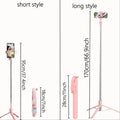 Extendable Selfie Stick Tripod, Fill Light & Bluetooth-compatible Remote