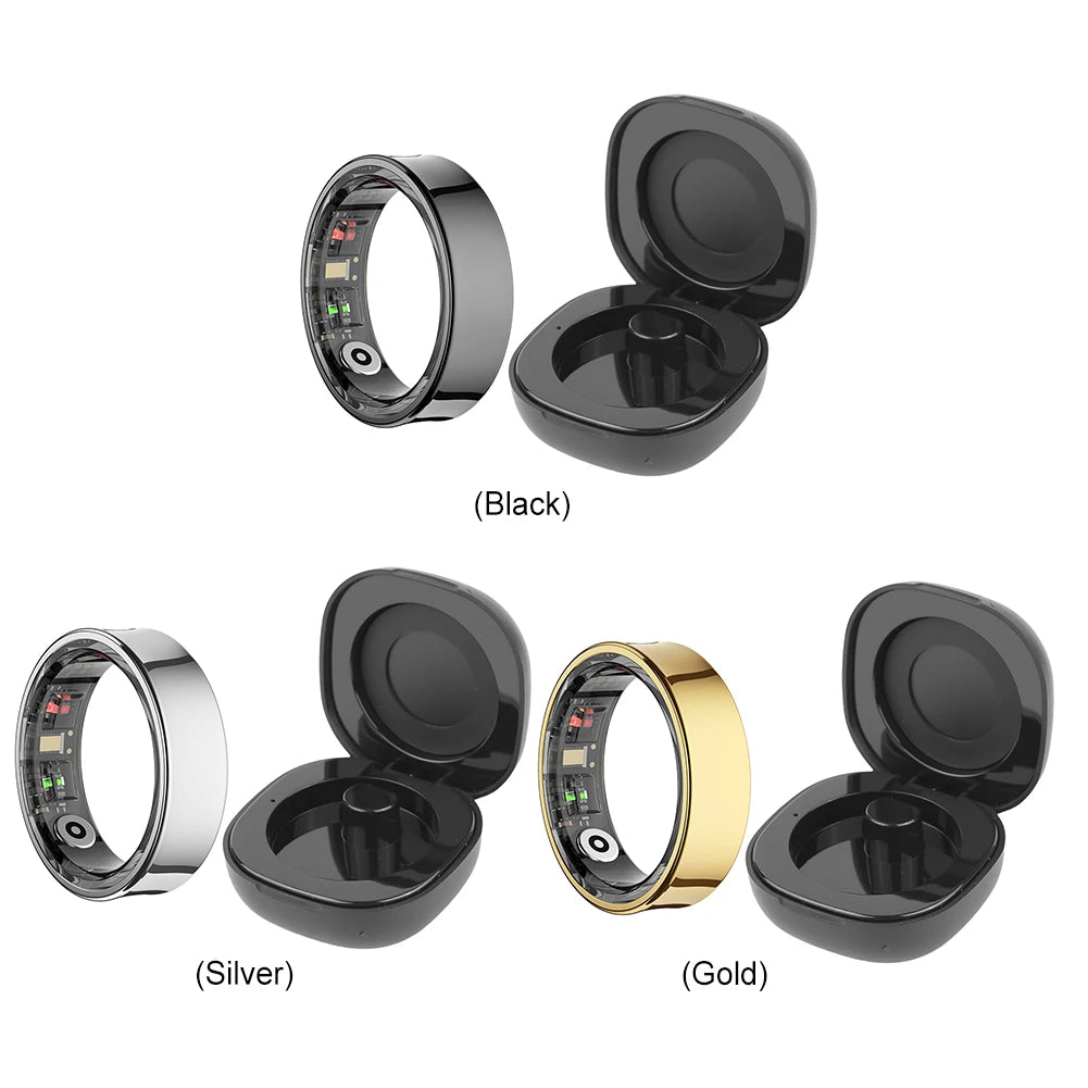 R09 Smart Ring ,Heart Rate Blood Oxygen Sleep Monitor w/ Charging Case