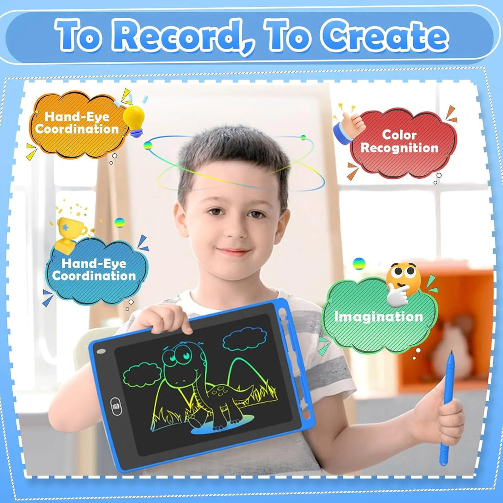 LCD Writing Tablet 8.5 Inch Doodle Board Tablet Drawing Gifts LCD Writing Board Electronic Erasable Reusable Colorful Screen Pad(Blue)