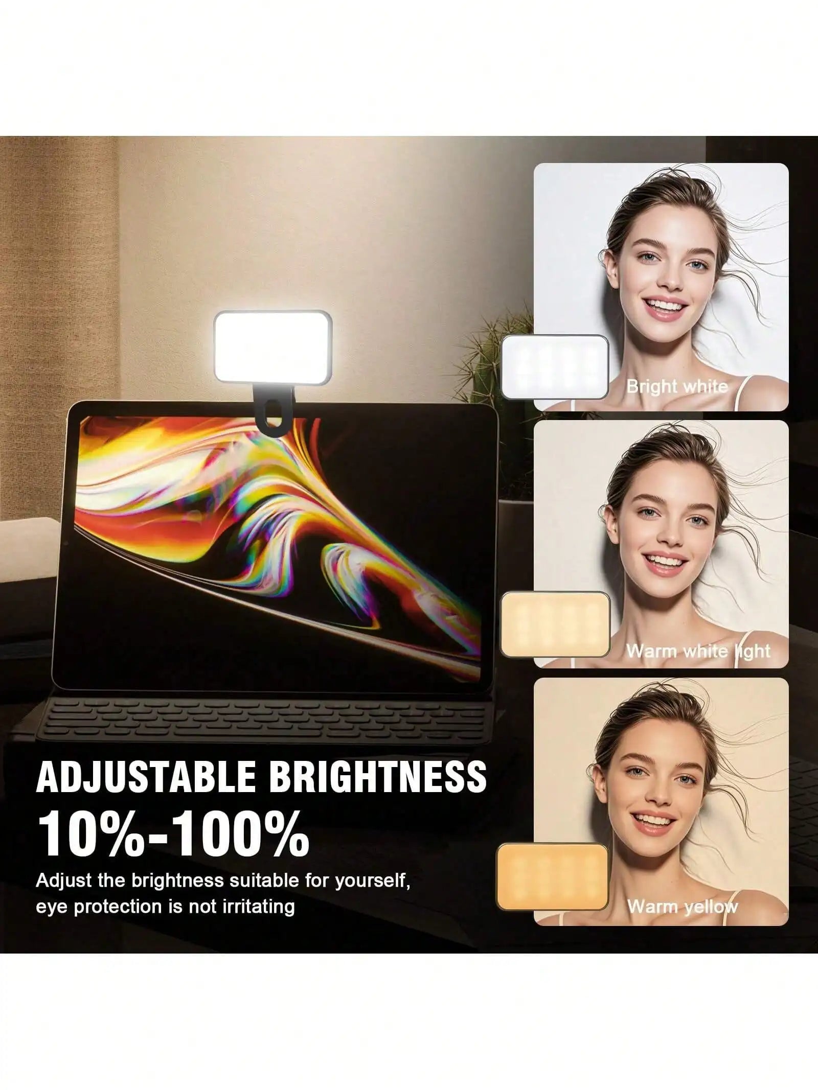 LED Portable Selfie Fill Light, Clip On Fill Light, Phone Selfie Lamp