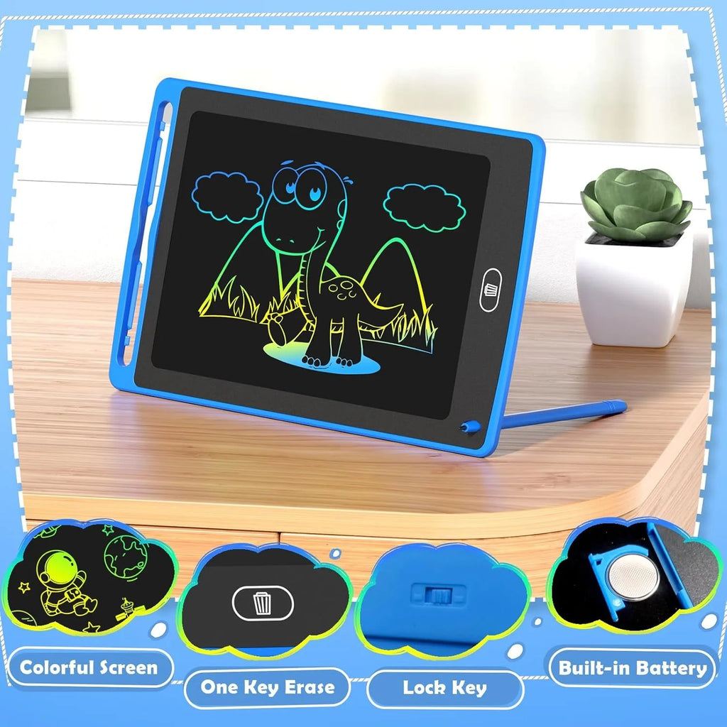 LCD Writing Tablet 8.5 Inch Doodle Board Tablet Drawing Gifts LCD Writing Board Electronic Erasable Reusable Colorful Screen Pad(Blue)