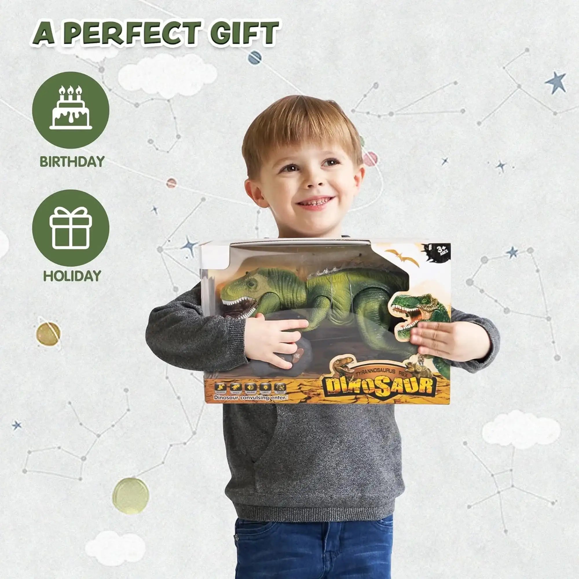 Joyfy Remote Control Walking T Rex Dinosaur Robot Toy